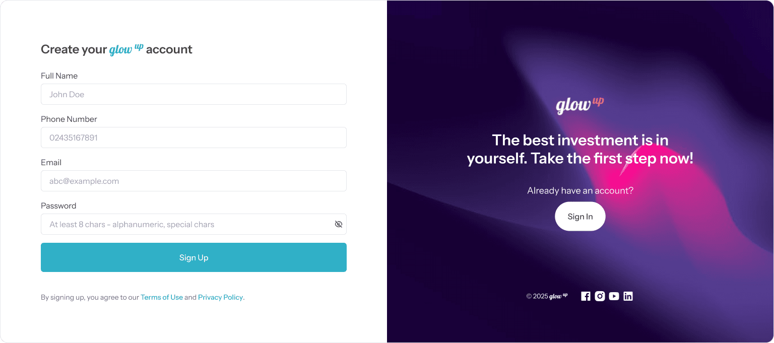 Sign up